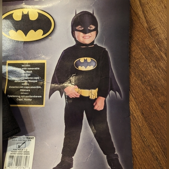 Batman Costume Size Toddler, 2-4, fits 1-2 yrs - Picture 1 of 9